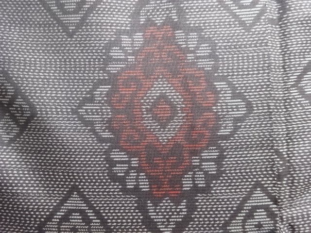 JAPANESE KIMONO / ANTIQUE HANAMON ORI-DASHI DORO OSHIMA TSUMUGI KIMONO